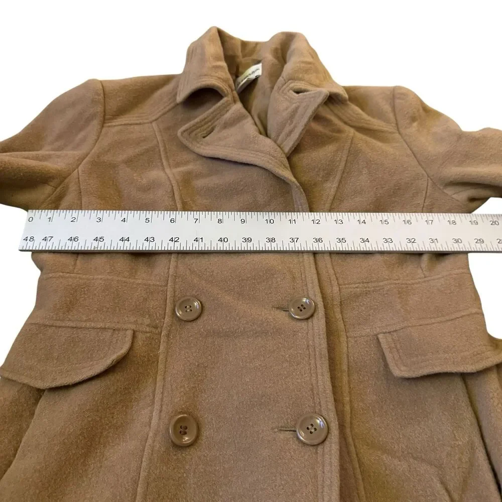 ST. JOHN’S BAY Vintage Wool Peacoat double-breasted Lined‎ Coat Brown Sz Small